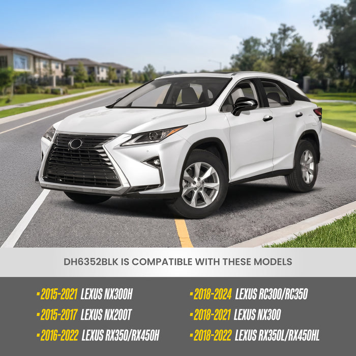 2018 Lexus RX450hL door handle covers before and after chrome delete DH6352BLK