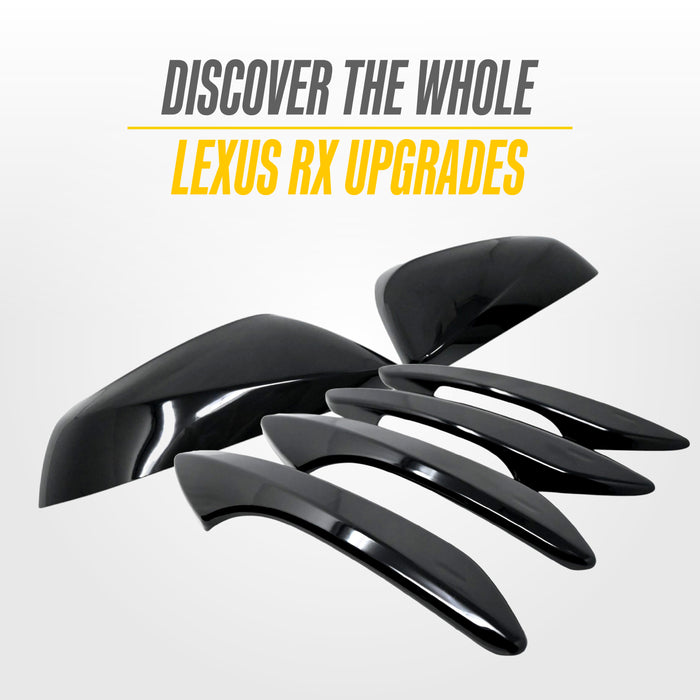 2019 Lexus RX450h gloss black door handle covers side view DH6352BLK