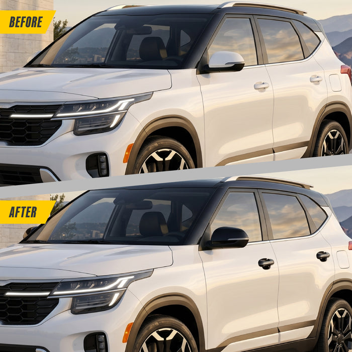 Gloss black door handle covers for 2023 Kia Seltos DH6347BLK