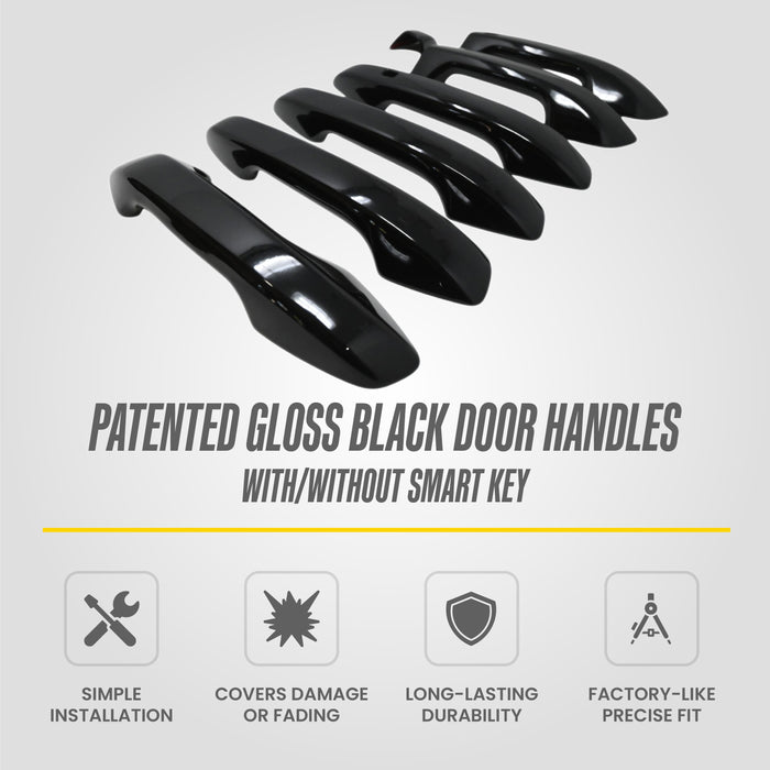 Gloss black door handle covers for 2023 Kia Seltos DH6347BLK