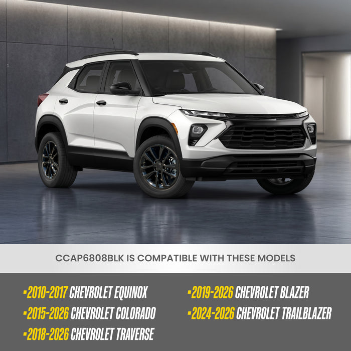 Gloss black wheel cap set for 2025 Chevrolet Trailblazer CCAP6808BLK