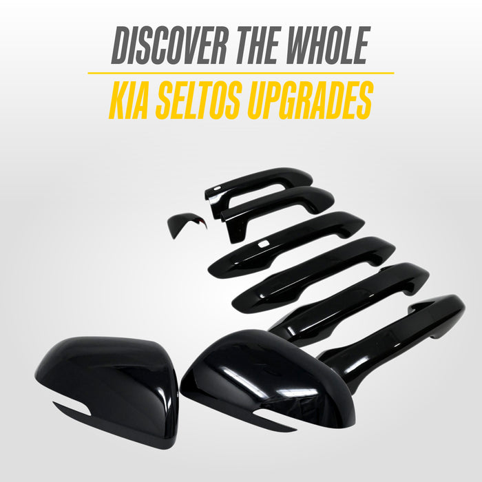 Gloss black door handle covers for 2025 Kia Seltos DH6347BLK