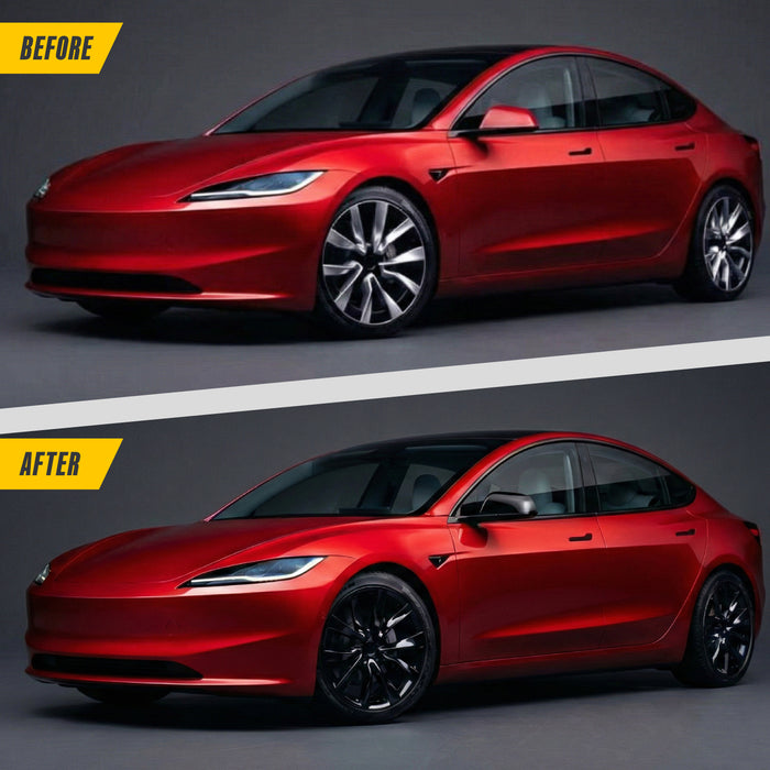 2025 Tesla Model 3 Gloss Black Mirror Covers MC6372BLK - Image 3
