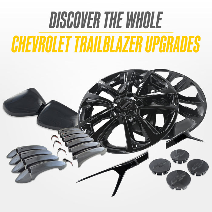 Gloss black wheel cap set for 2026 Chevrolet Trailblazer CCAP6808BLK
