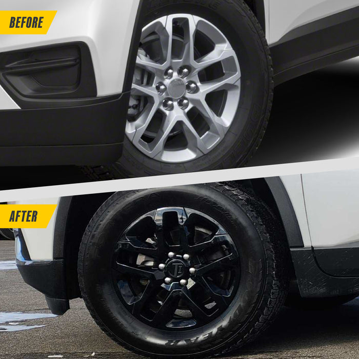 Gloss black wheel cap set for 2026 Chevrolet Traverse CCAP6808BLK