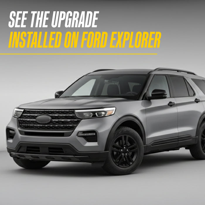 Grille Overlay (With Front Camera), Gloss Black 1-Piece Snap-on Tape-on Grill Cover Compatible with 2020-2024 Ford Explorer Limited