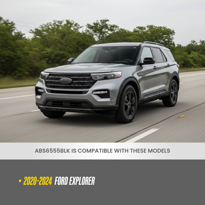 Grille Overlay (With Front Camera), Gloss Black 1-Piece Snap-on Tape-on Grill Cover Compatible with 2020-2024 Ford Explorer Limited