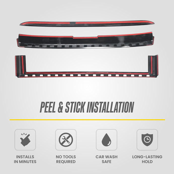 Chrome Delete Grille Overlay for 2024-2026 Toyota Land Cruiser - Gloss Black Trim Overlay