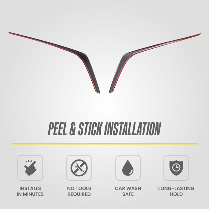 Grille Trim Overlay Compatible, Gloss Black V-Motion Side Accent Covers, 2 PC Tape-on Set 2023-2025 Nissan Altima - ABS6800BLK