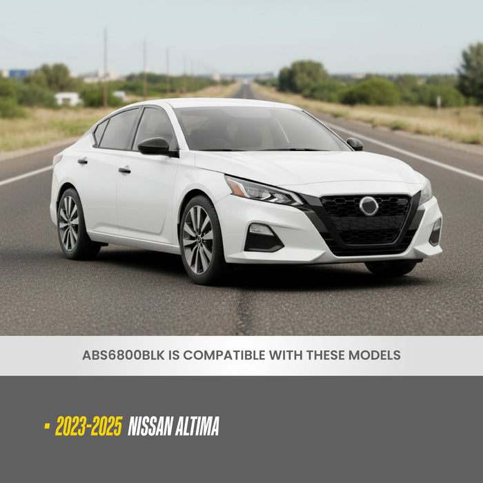 Grille Trim Overlay Compatible, Gloss Black V-Motion Side Accent Covers, 2 PC Tape-on Set 2023-2025 Nissan Altima - ABS6800BLK