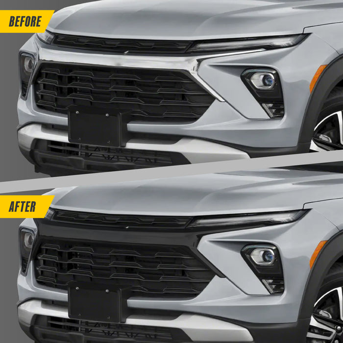 Chrome Delete Gloss Black Grille Overlay | Chevrolet Trailblazer 2024-2025 | ABS6836BLK