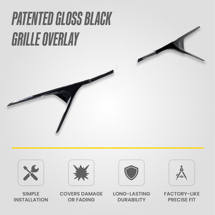 Gloss Black Grille Bar Overlay| 3 PCS  | Chevrolet Trax 2024-2025 | ABS6841BLK