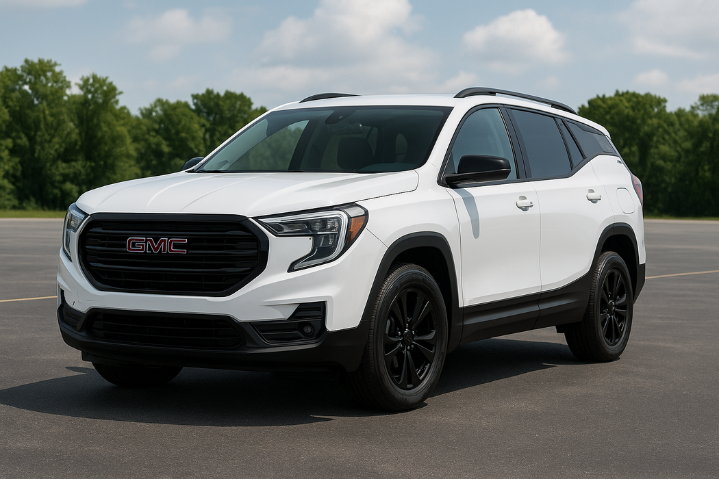 GMC Terrain AT4 chrome delete grille overlay installed