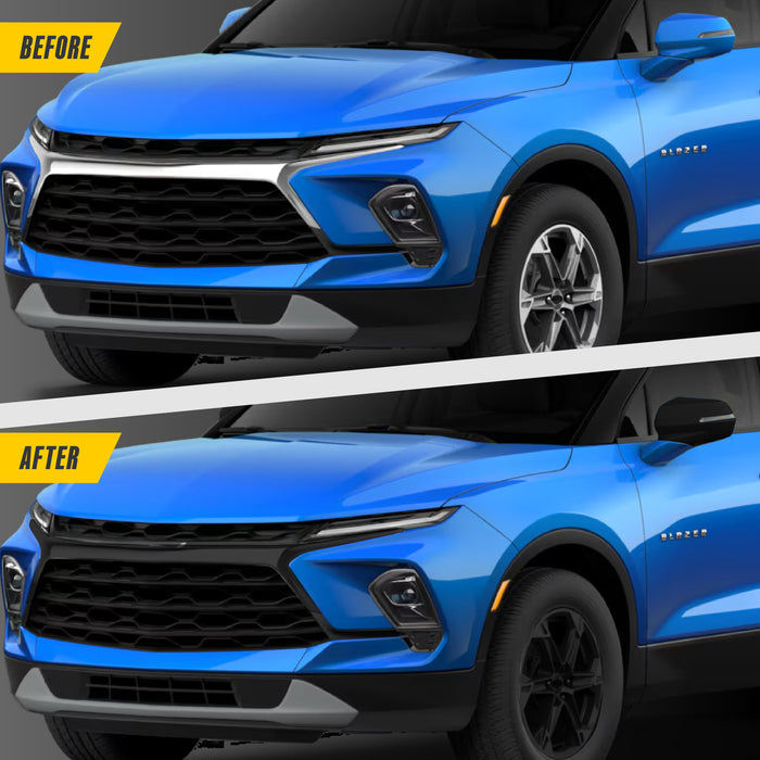 Gloss Black Grille Overlay Chevrolet Blazer 2024-2025 3 PCS - ABS6849BLK