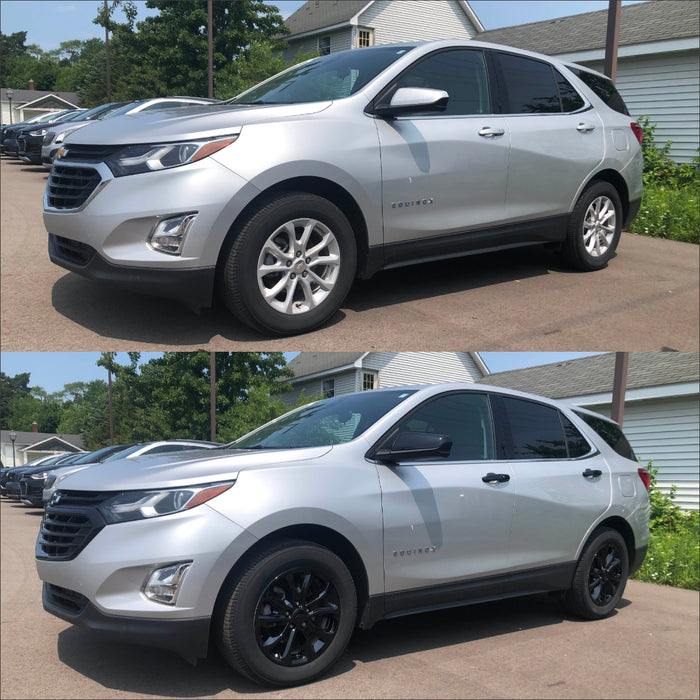 Chevy Equinox before and after chrome delete trim accessories