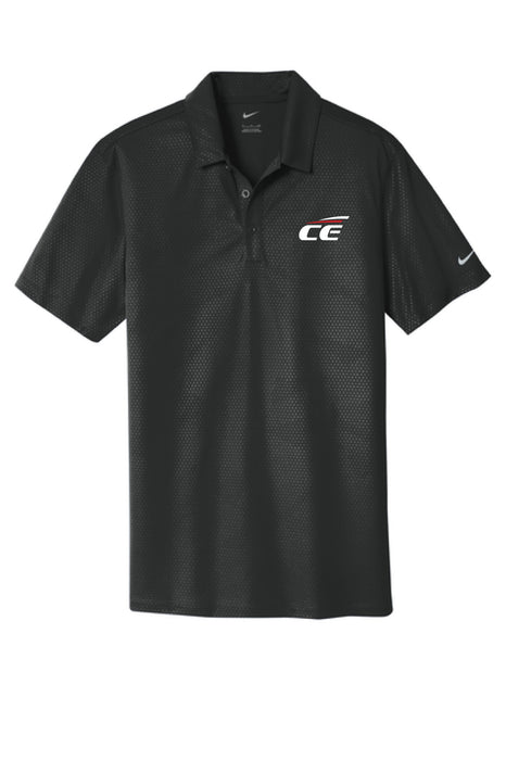 Black polo with Chrome enchancements logo on a white background