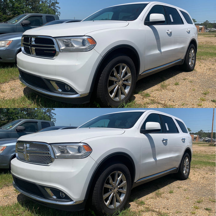 Dodge Durango with chrome trim accessories before and after