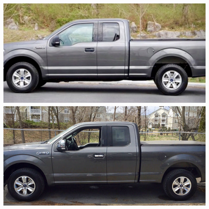 FORD F150 before and after chrome accessories