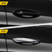 Before and after: factory black door handle vs DH302 chrome door handle cover, fits 2018 Buick Enclave