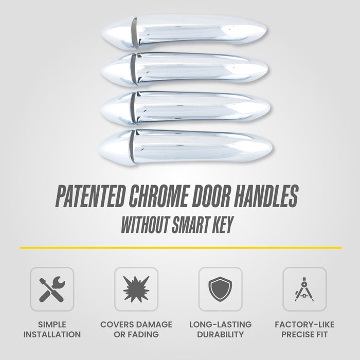 DH308 patented chrome door handle covers without Smart Key: simple installation, covers damage, long-lasting durability, factory-fit precision, for 2022 Chevrolet Bolt EUV