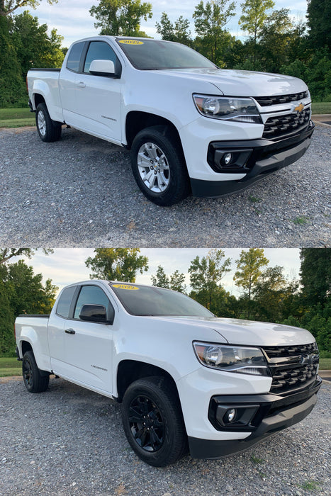 Chevy Colorado before and after chrome delete accessories installed