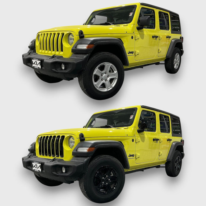 jeep wrangler before and after chrome delete trim accessories installed