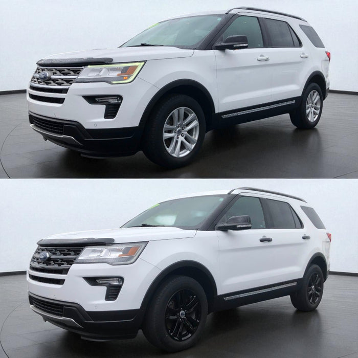 Ford explorer before and after chrome delete wheel skin installed