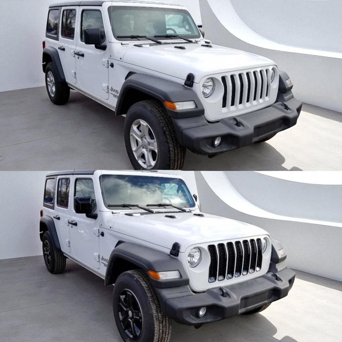 Jeep Wrangler before and after chrome delete trim accessories