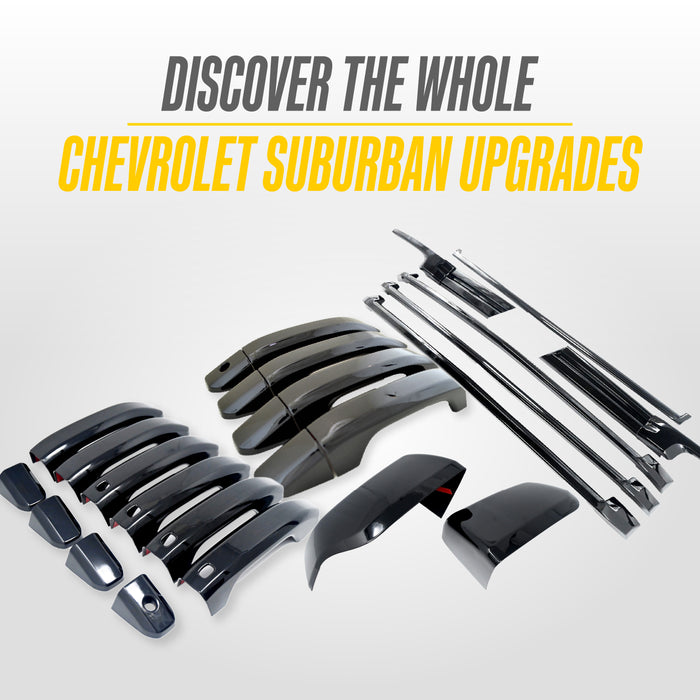 Trim Illusion DH6310BLK Chrome Delete Door Handle Cover for  Chevrolet/GMC 19-26 Silverado, Suburban/Tahoe, Sierra, Yukon/XL, and more. - Snap-on W/Tape Gloss Black ABS Plastic 10 PCS kit US Patented