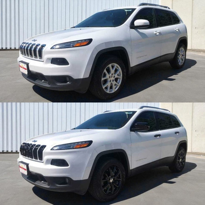 jeep cherokee before and after chrome delete trim accessories