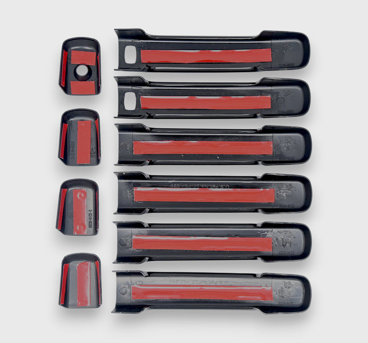 black door handle covers back side view