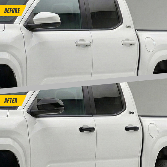 Trim Illusion DH6333BLK Chrome Delete Door Handle Cover for 24-26 Toyota Tacoma - Snap-on W/Tape Gloss Black ABS Plastic 4 PCS Kit U.S. Patented