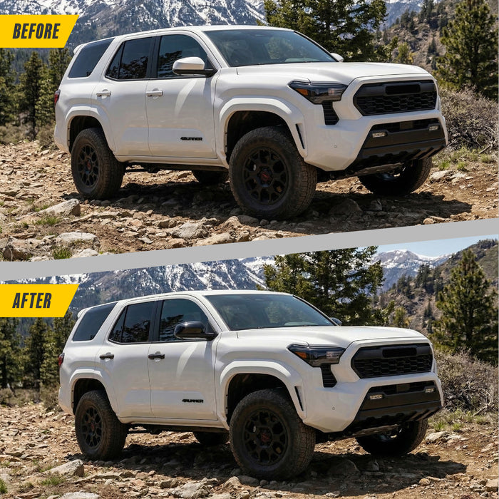Trim Illusion DH6333BLK Chrome Delete Door Handle Cover for 25-26 Toyota 4Runner - Snap-on W/Tape Gloss Black ABS Plastic 4 PCS Kit U.S. Patented