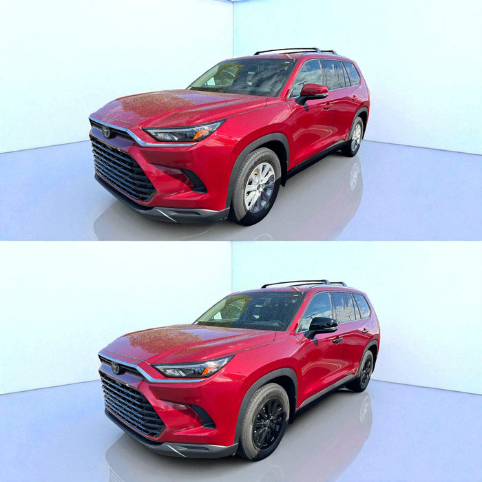 Toyota Highlander before and after chrome delete trim accessories