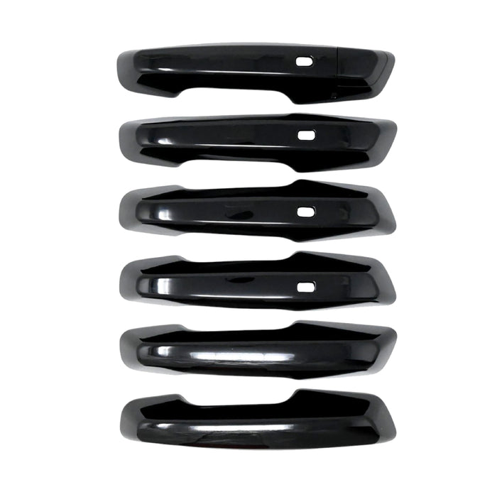 Chrome Delete Door Handle Covers for 2024-2026 Chevrolet Traverse - Gloss Black Trim Overlay