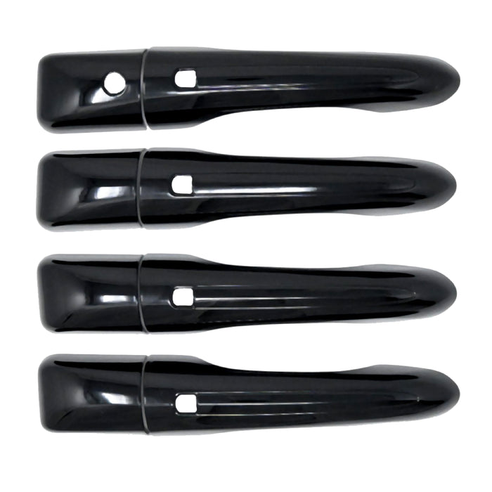 Trim Illusion Snap-on Door Handle Covers Gloss Black Overlay with Smart Key Cutouts, 8 Piece Set   2017-2026 Chrysler Pacifica - DH6353BLK