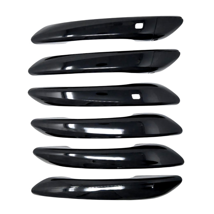 Snap-on Door Handle Covers Compatible, Gloss Black Overlay with Smart Key Cutouts (Front Doors), 8 Piece Set 2021-2026 Hyundai Elantra