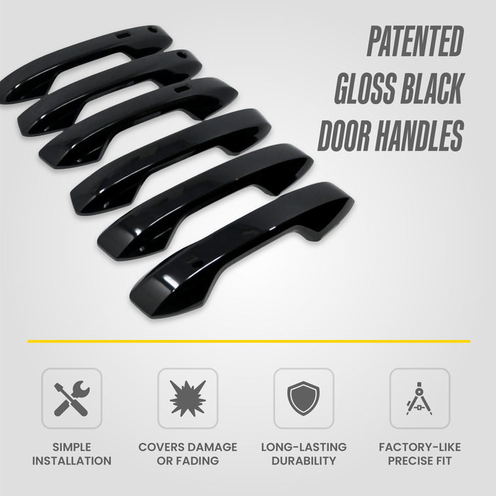 Chrome Delete Door Handles for 2025–2026 Nissan Armada – Gloss Black Blackout Trim Accessory