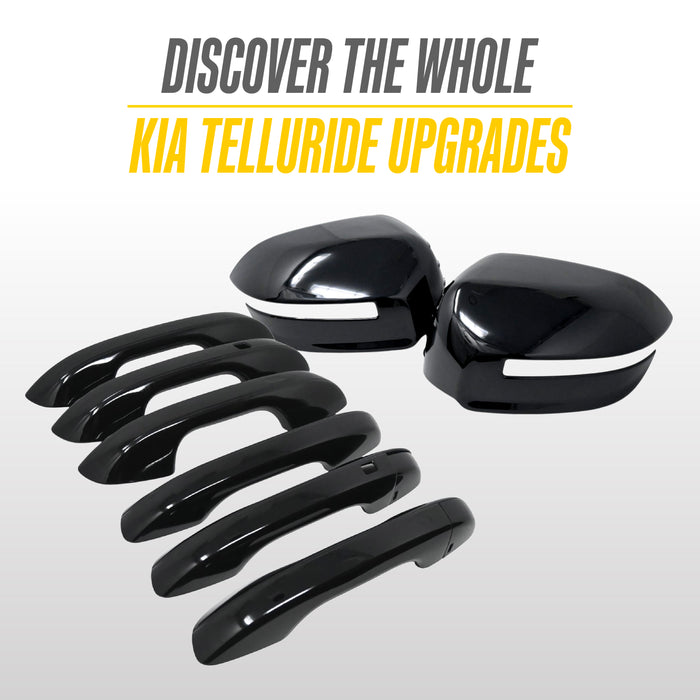 Snap-on Door Handle Covers Gloss Black Overlay with Smart Key Cutouts - 8 PC - DH6363BLK