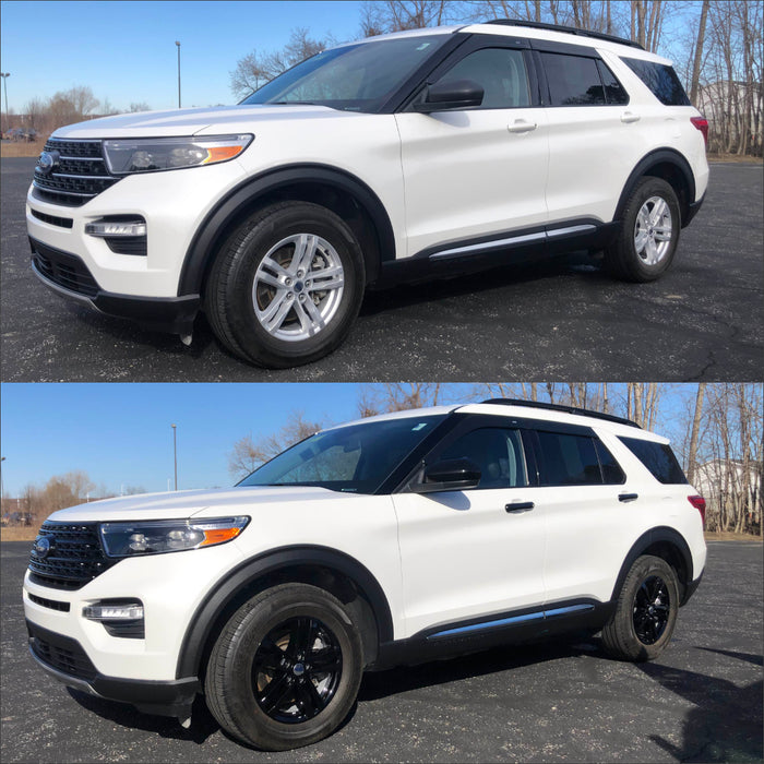 Ford Explorer before and after chrome delete trim accessories