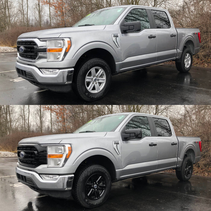 Ford F150 before and after chrome delete trim accessories