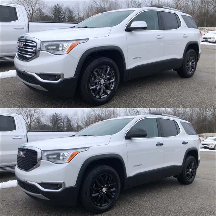 GMC Acadia before and after chrome delete trim accessories