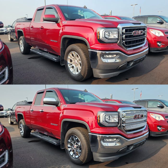 GMC Sierra before and after chrome trim accessories