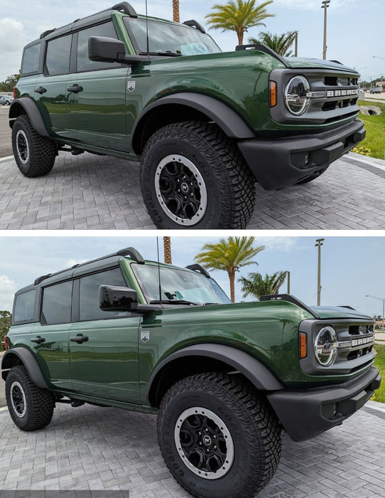 Ford Bronco before and after chrome delete trim accessories