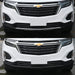 Two views of a Chevrolet vehicle's front grille and bumper.