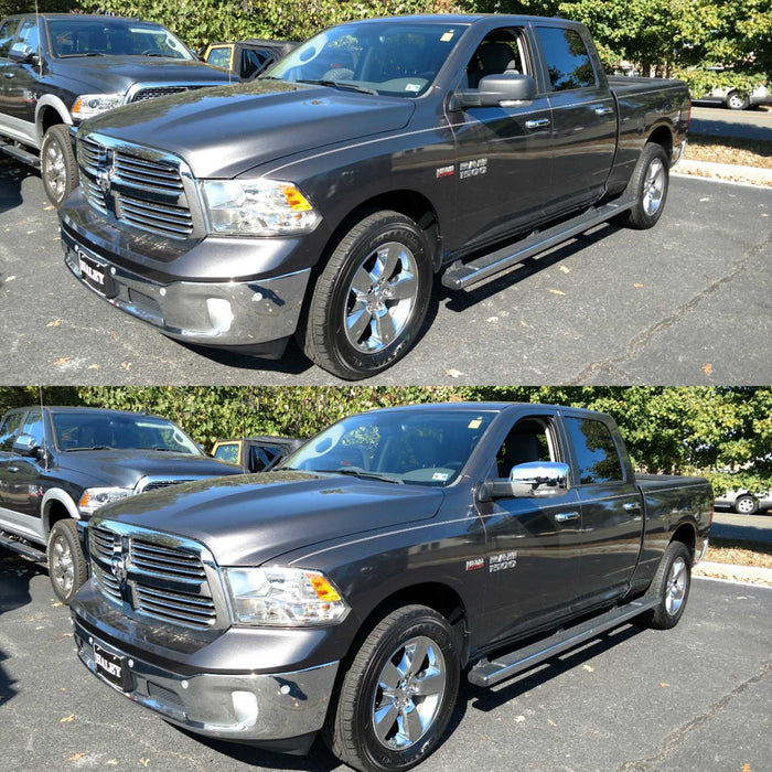 Ram 1500 before and after chrome trim accessories