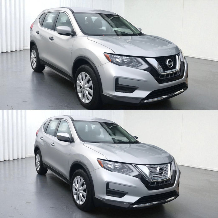 Nissan Rogue before and after chrome trim accessories