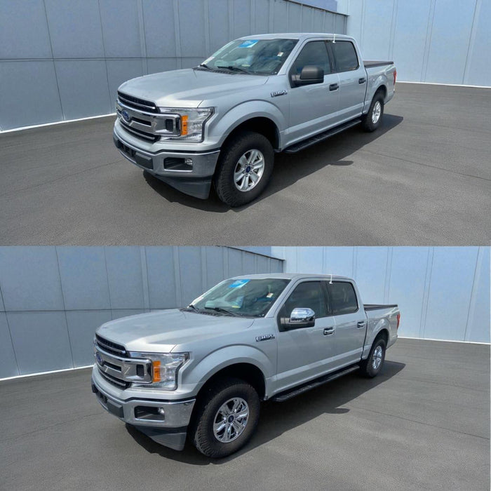Ford F150 before and after chrome trim