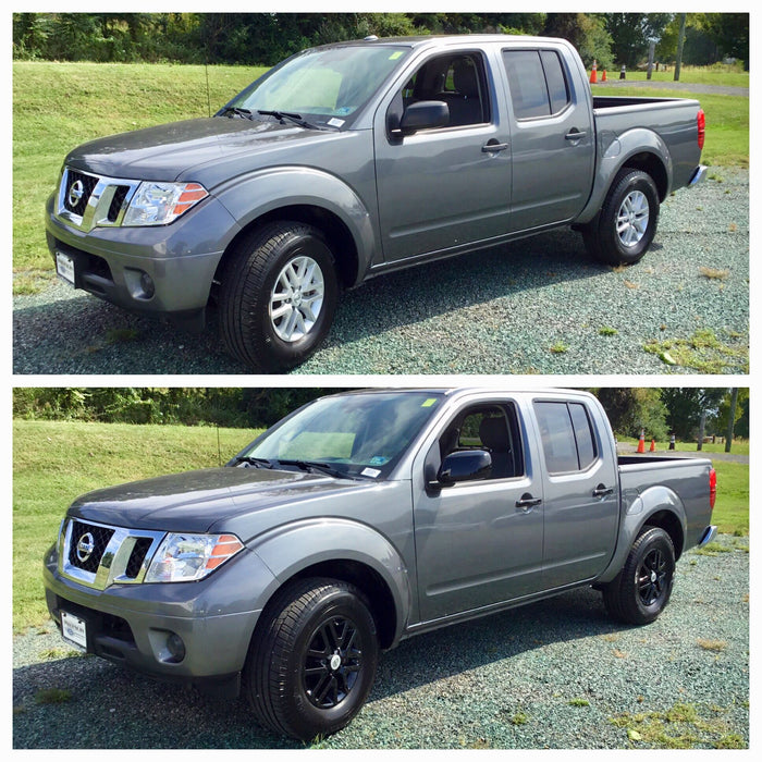 nissan frontier before and after chrome delete trim
