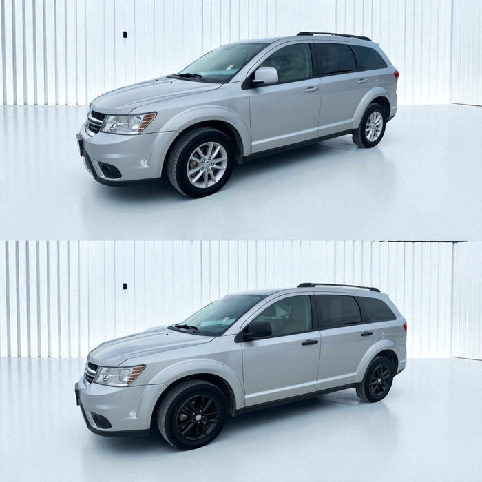 Dodge Journey before and after chrome delete trim